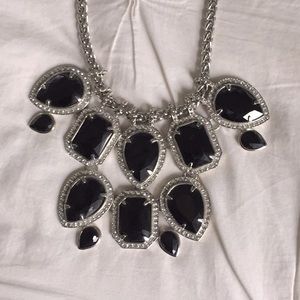 WHBM luxury bib black jewel necklace